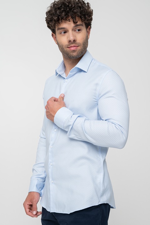 CALVIN KLEIN, Camasa slim fit cu maneci lungi, Alb/Albastru deschis, 40