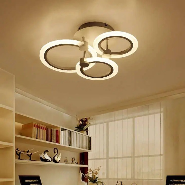 JIJU® LED полилей 3 кръга 2.4G wifi дистанционно управление с регулируем интензитет на светлина/студено/топло/неутрално