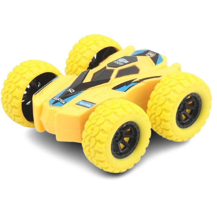 Masinuta cu inertie, galbena, 7 cm