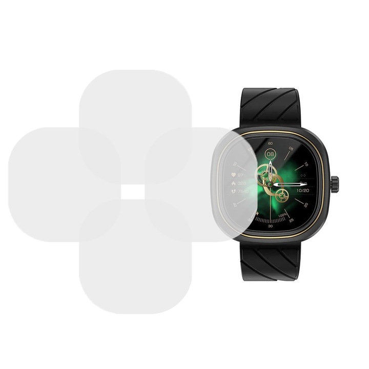 Set 4 x Folie compatibila cu Doogee DG Ares, InvisiFlex Full Glue, Silicon hydrogel regenerabil, Anti soc si anti spargeri, SlimLine NanoShield, Transparenta