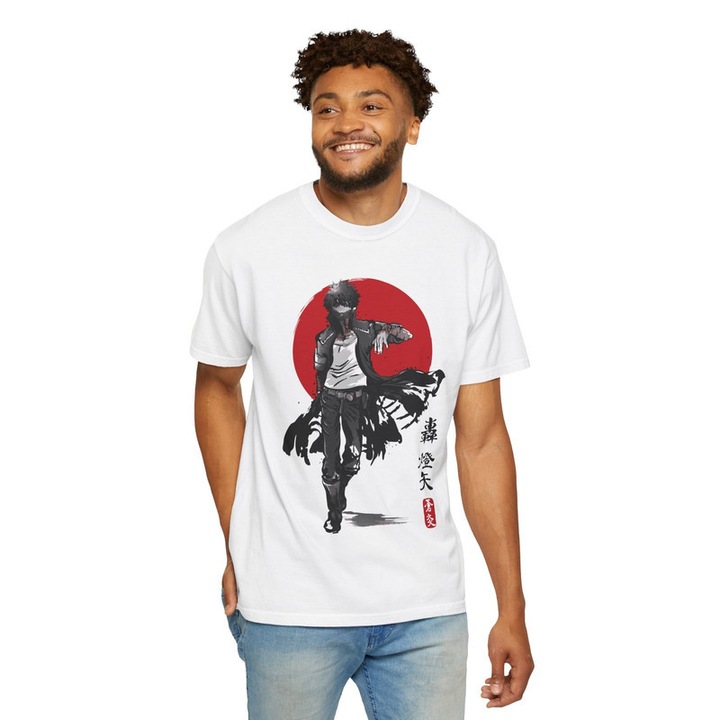 Tricou personalizat pentru barbati Vexor, bumbac, alb, Crimson Warrior, M