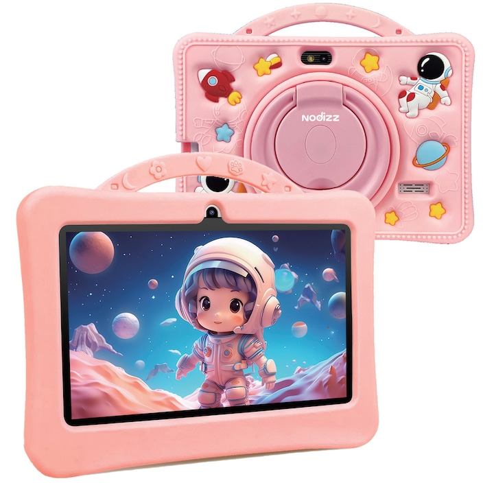 Детски таблет, 7-инчов Android 14 - 4GB RAM, 128GB, родителски контрол, 1024x600 HD екран, образователни приложения, предварително инсталиран софтуер за деца, поддържа WiFi и Bluetooth, розов, 1024 x 600 без SIM карта, 7 инча, 128 GB