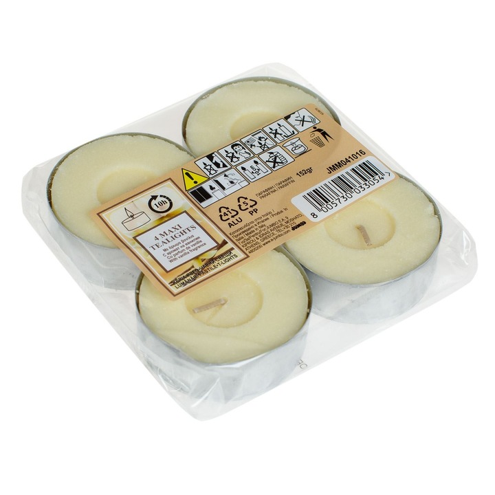 Ecru Pill Gyertya vaníliaillattal Ø5,5x2cm - 4db