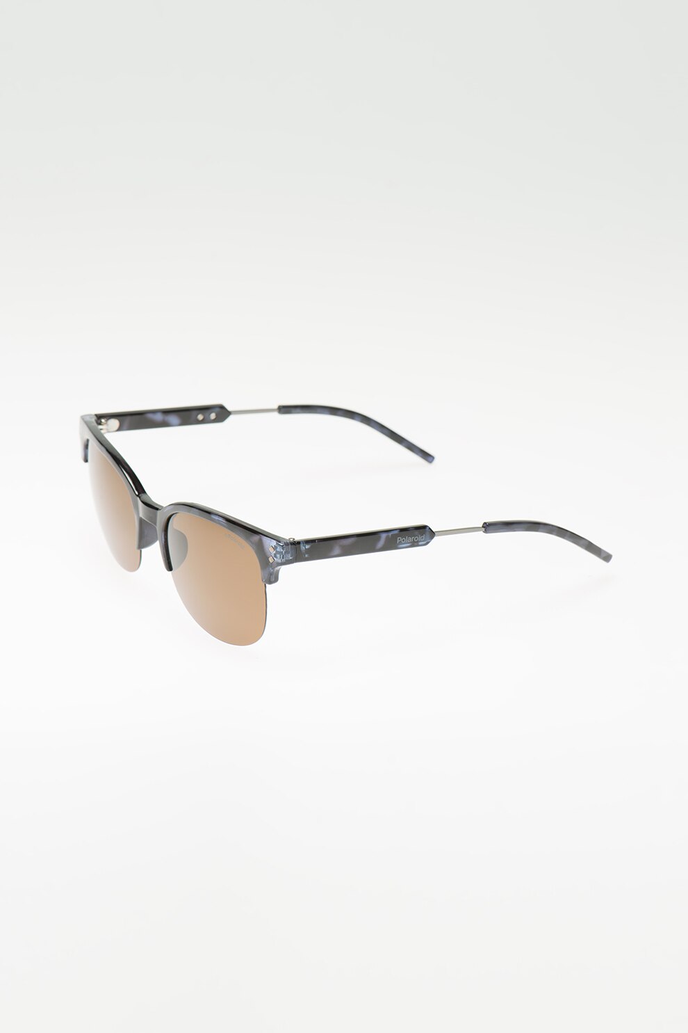Polaroid, Ochelari de soare clubmaster polarizati, Albastru prafuit/Negru