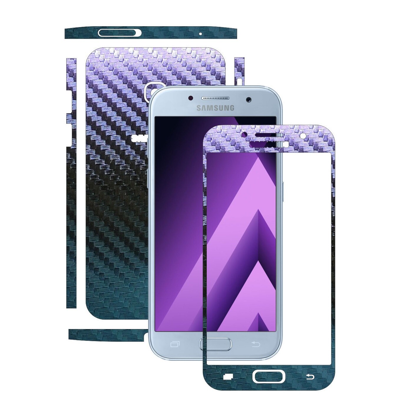 Folie de protectie Carbon Skinz, Husa de tip Skin Adeziv pentru Carcasa, Carbon Cameleon dedicata Samsung Galaxy A5 2017