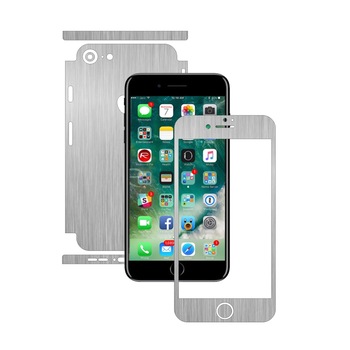 Folie de protectie Carbon Skinz, Husa de tip Skin Adeziv pentru Carcasa, Brushed Argintiu dedicata Apple iPhone 8