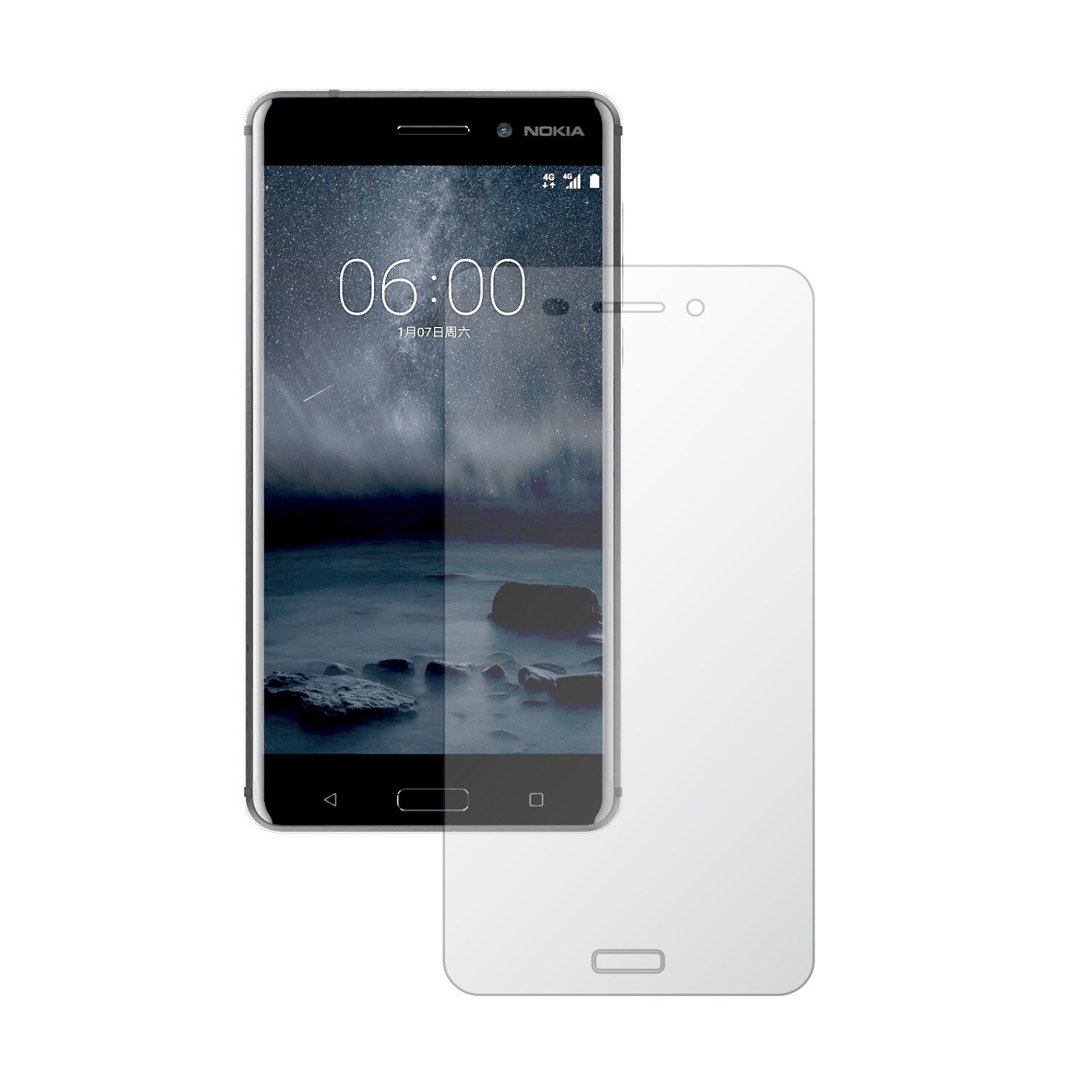 Set 2 Folii Protectie Ecran, Acoperire Totala, Adezive si Foarte Flexibile, Invisible Skinz Ultra-Clear HD pentru Nokia 6