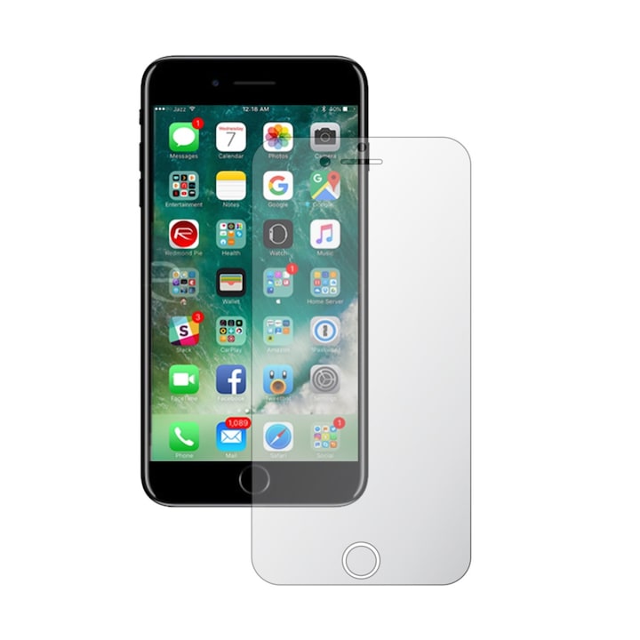 Set 2 Folii Protectie Ecran, Acoperire Totala, Adezive si Foarte Flexibile, Invisible Skinz Ultra-Clear HD pentru Apple iPhone 8