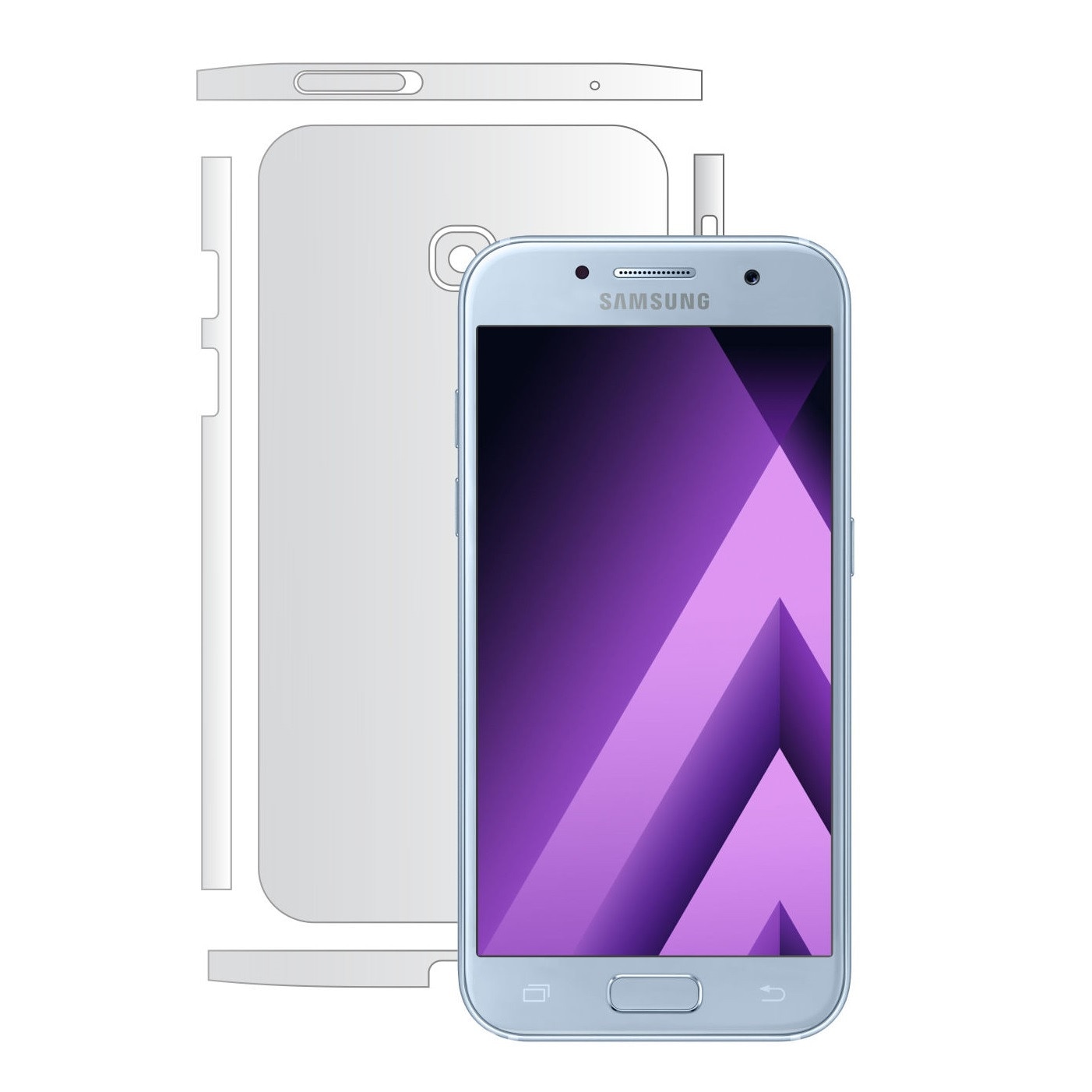 Folie Protectie Invisible Skinz Ultra-Clear HD, Husa Transparenta de tip Skin Adeziv pentru Carcasa si Laterale, dedicata Samsung Galaxy A5 2017