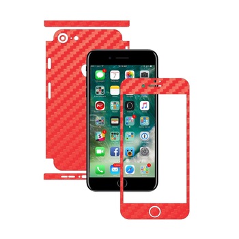 Folie de protectie Carbon Skinz, Husa de tip Skin Adeziv pentru Carcasa, Carbon Rosu dedicata Apple iPhone 8 Folie de protectie Carbon Skinz, Husa de tip Skin Adeziv pentru Carcasa, Carbon Rosu dedicata Apple iPhone 8