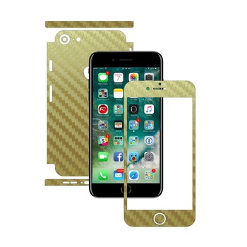 Folie de protectie Carbon Skinz, Husa de tip Skin Adeziv pentru Carcasa, Carbon Auriu dedicata Apple iPhone 8 Folie de protectie Carbon Skinz, Husa de tip Skin Adeziv pentru Carcasa, Carbon Auriu dedicata Apple iPhone 8