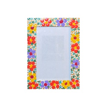 Rama de fotografie din lemn, 10/15, pictata manual si semnata, colectia puncte pe alb Rama de fotografie din lemn, 10/15, pictata manual si semnata, colectia puncte pe alb