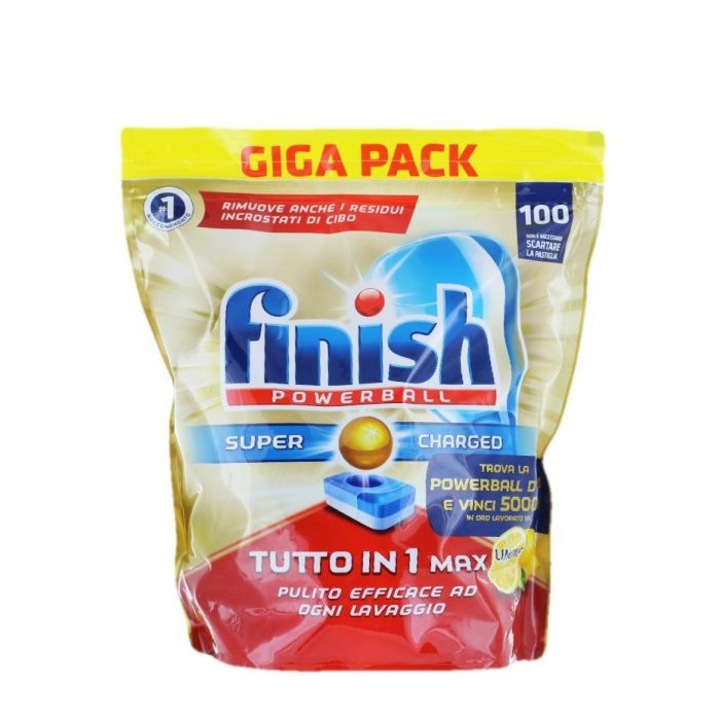 Tablete Finish Powerball 100 buc All in 1Max Lemon