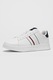 Tommy Hilfiger, Pantofi sport din piele Modern Cupsole, Alb/Visiniu/Negru