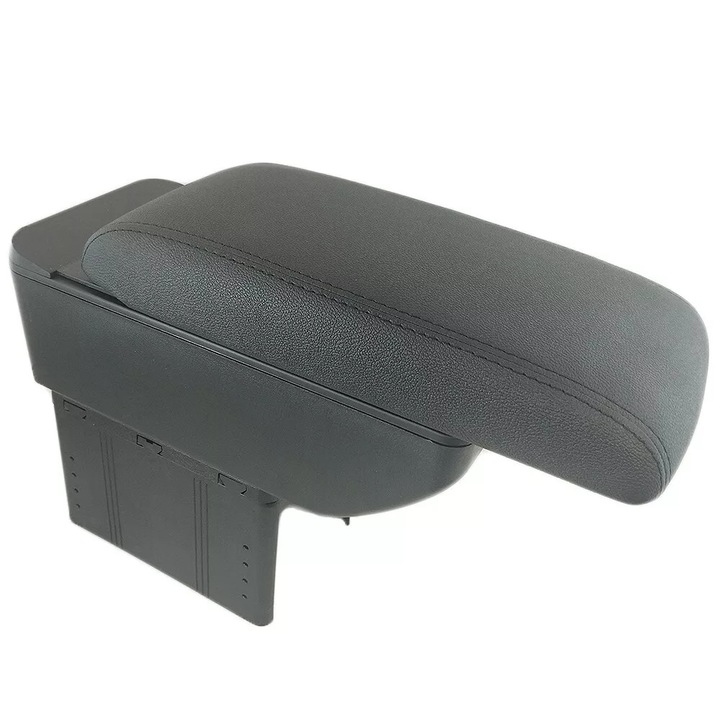 Cotiera Consola Centrala Cutie Depozitare Organizator Universal USB Glisanta Piele Neagra