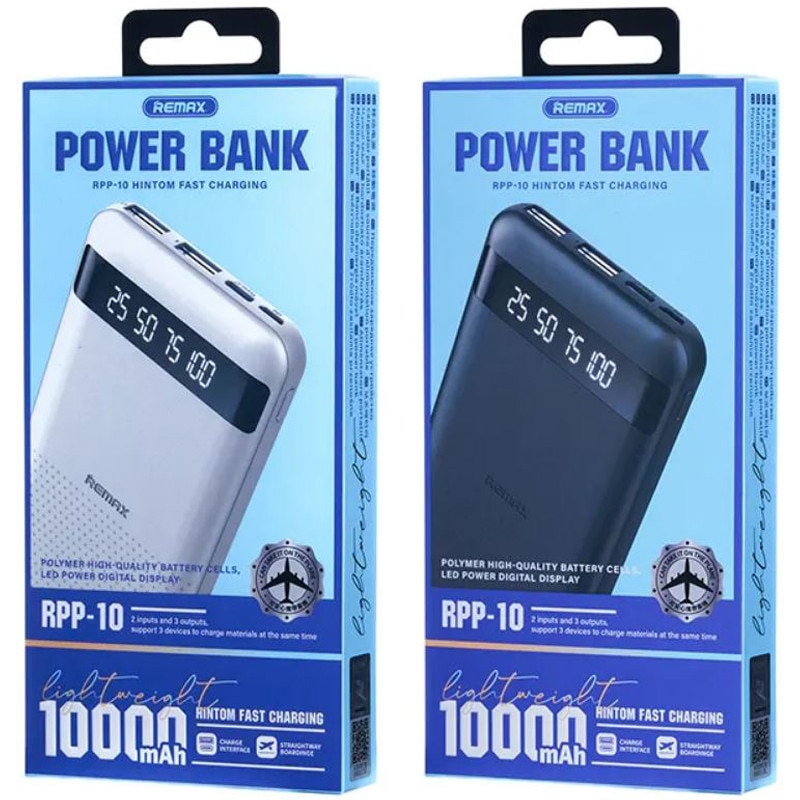 Powerbank Remax RPP-10, Baterie 10.000mAh, Porturi 2 x USB + Type