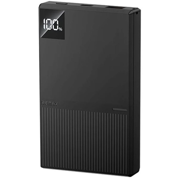 Powerbank Remax FP-8, Baterie 10.000mAh, USB + Type-C, Putere 22.5W, Afisaj LED, Negru