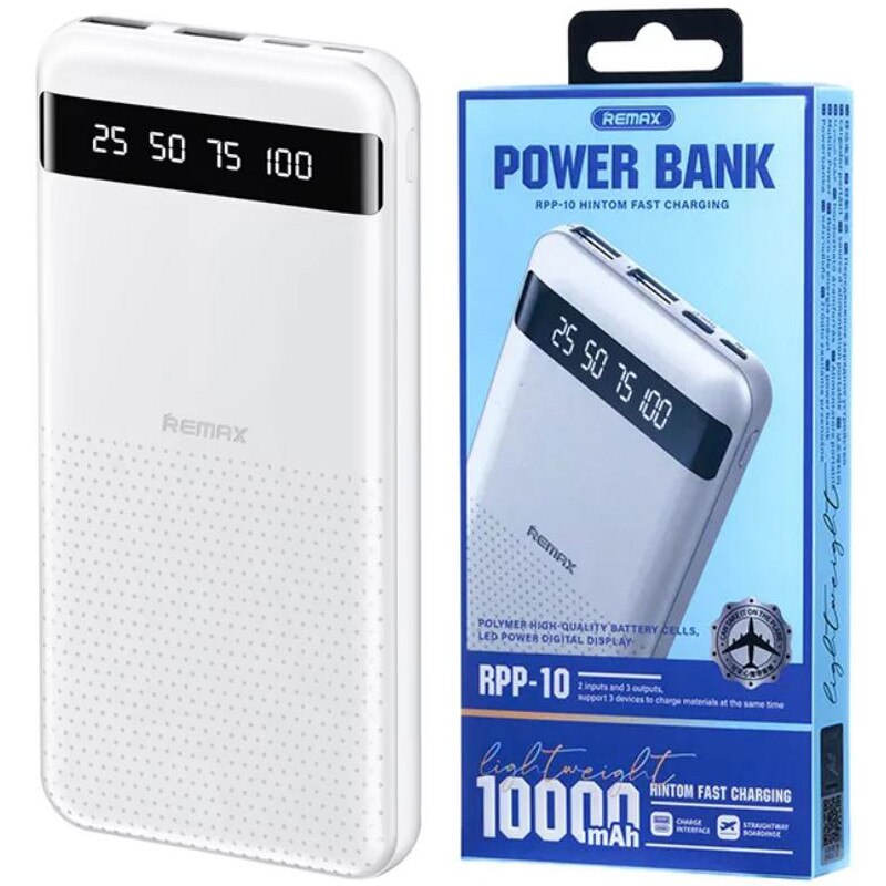 Powerbank Remax RPP-10, Baterie 10.000mAh, Porturi 2 x USB + Type