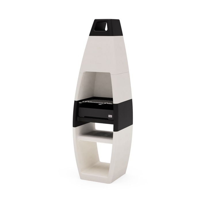 Gratar gradina pe lemn si carbuni, EGO FULL, Tuozi-Alb cu Negru