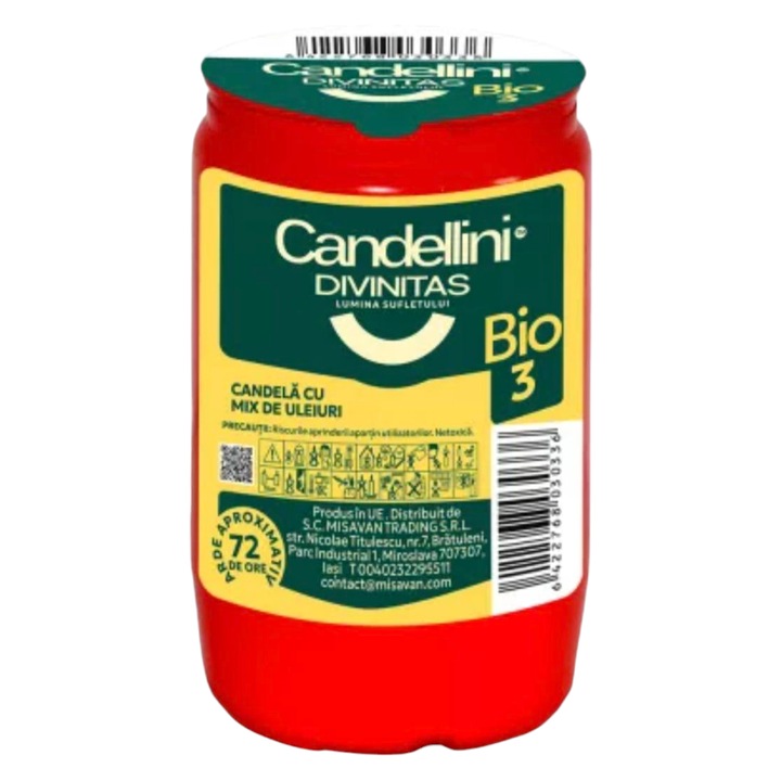 Candela MISAVAN, rezerva, 72 ore ardere, rosie, 100mm
