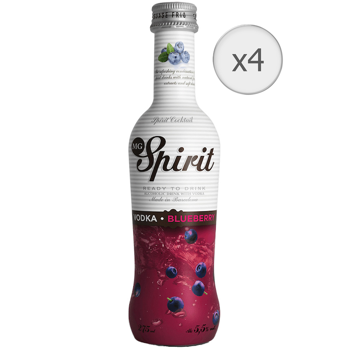 Cocktail MG Spirit Vodka & Blueberry, 5,5%, 4 x 275ml