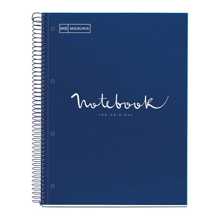 Caiet cu spira, Miquelrius, Emotion, A4, matematica, 80 file, coperta carton dur, albastru