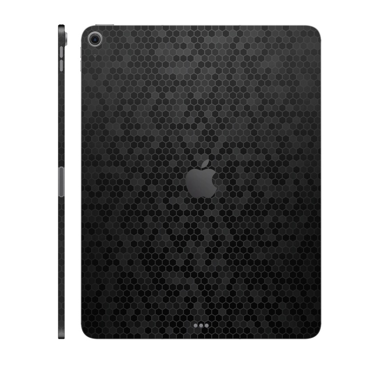 Folie de protectie pentru iPad Air 13" (2025, M3), Colectia Elegans, Skin Spate cu laterale separate, Honeycomb Negru