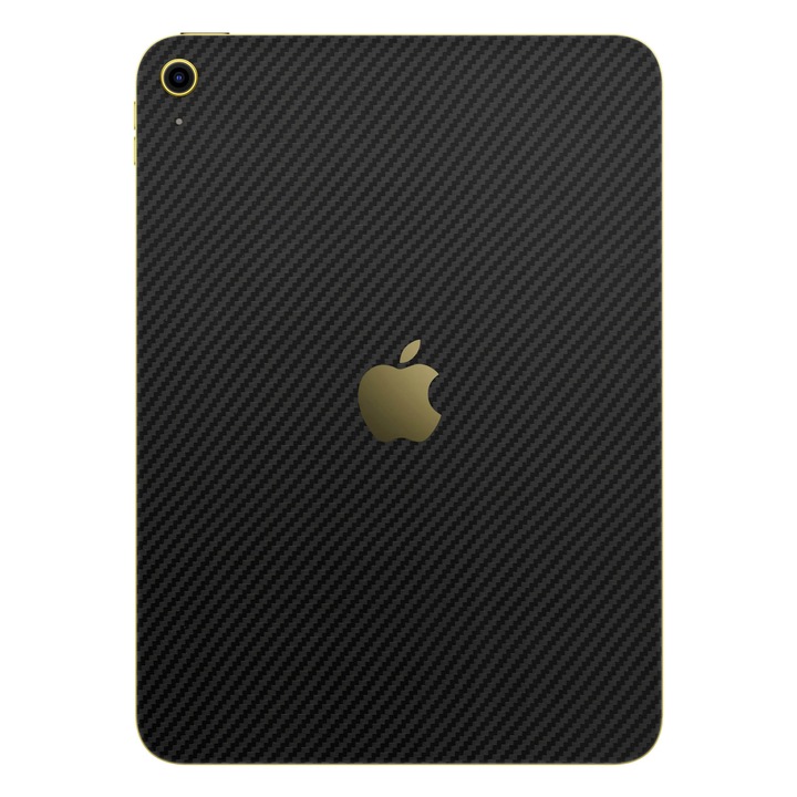 Folie de protectie pentru iPad 11" (2025), Colectia Elegans, Skin Spate cu laterale separate, Carbon Negru