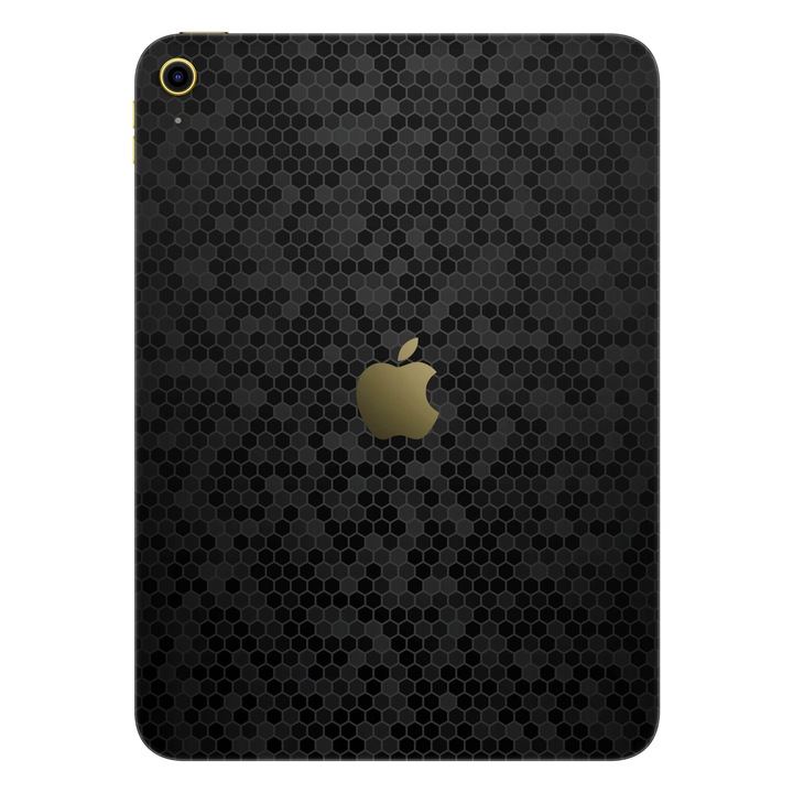 Folie de protectie pentru iPad 11" (2025), Colectia Elegans, Skin Spate cu laterale unite, Honeycomb Negru