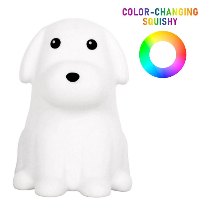 Lampa de Veghe Catel Squishy Colorat cu Baterii 11x12x16cm