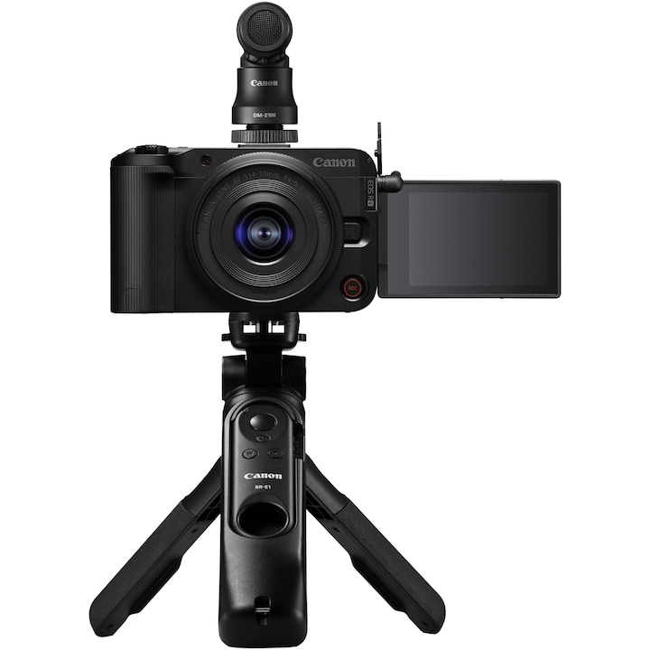 Aparat foto mirrorless Canon EOS R50 V, APS-C, 24.2MP, 4K 60p + Obiectiv RF-S 14-30mm f/4-6.4 IS STM Content Creator Kit