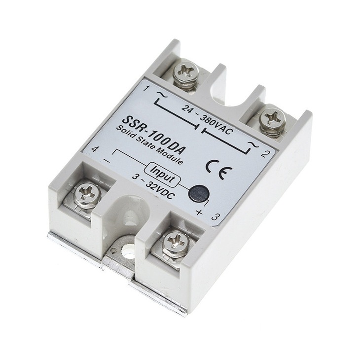 Releu solid state SSR-100DA, SSR-100 DA, AC control, 3-32V DC pana la 24-380V AC
