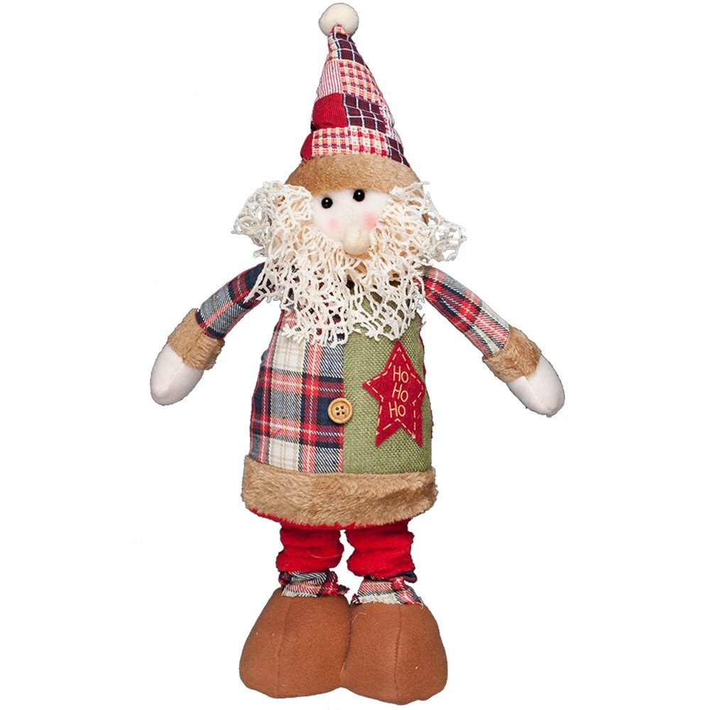Figurina Mos Craciun eNoelle, multicolor, cu inaltime reglabila 35 - 53 cm