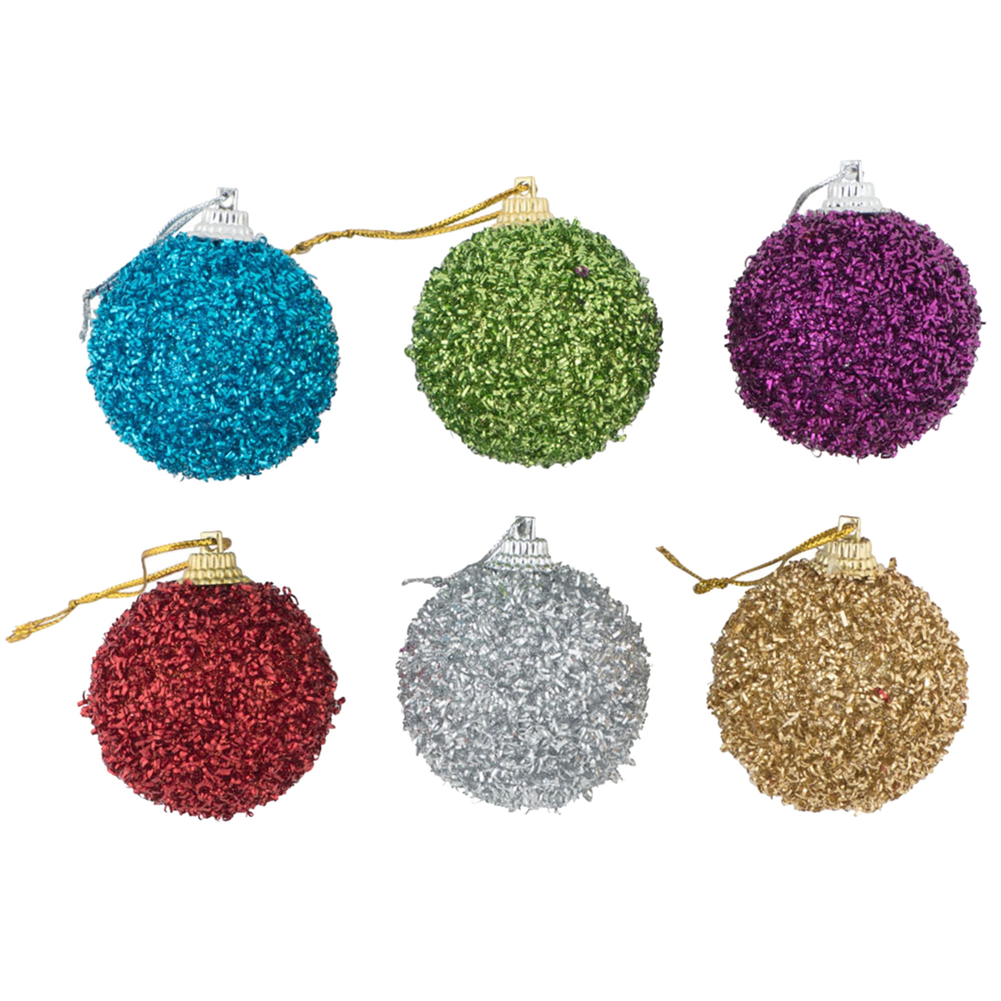 Set 6 globuri eNoelle, Model 2, auriu, 5 cm