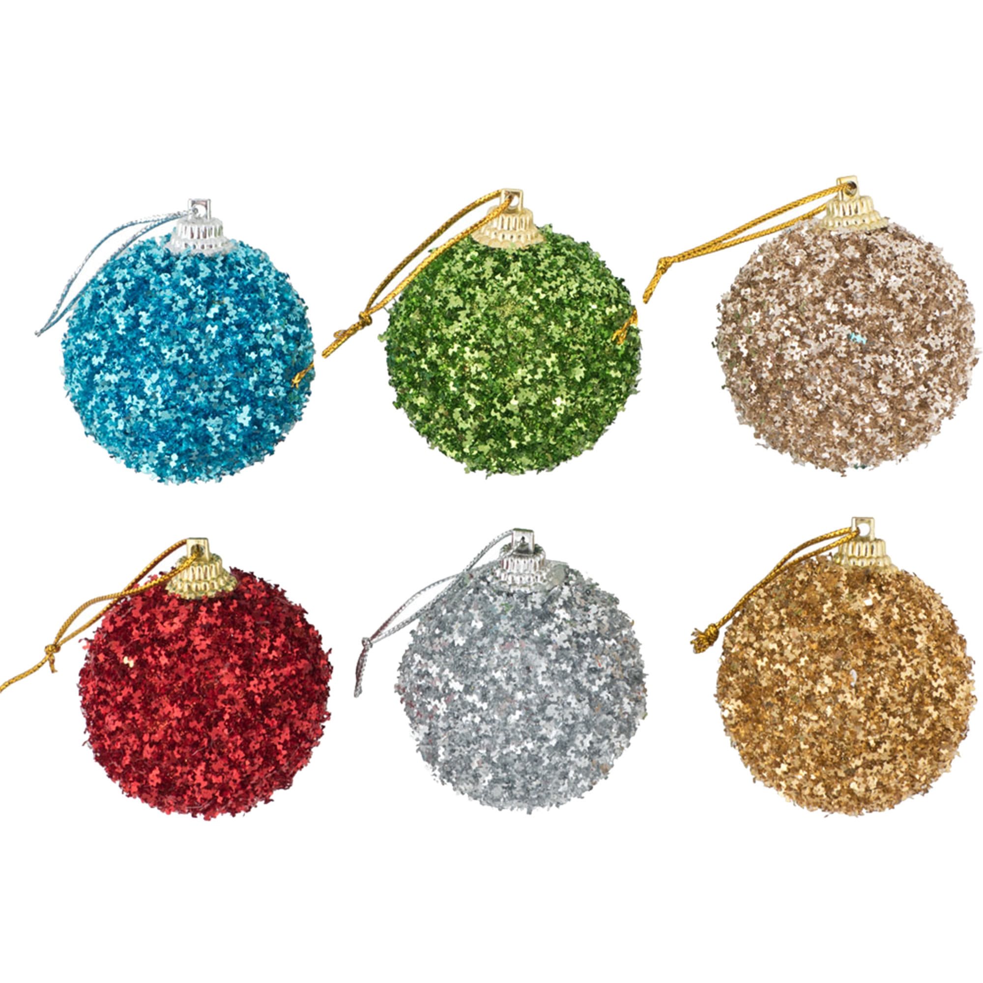 Set 6 globuri eNoelle, Model 3, auriu, 5 cm