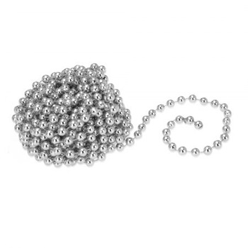 Sirag margele decorative eNoelle, argintiu, 5m x 7.5 mm Sirag margele decorative eNoelle, argintiu, 5m x 7.5 mm