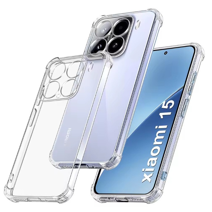 Husa protectie Mat-Tech compatibila cu Xiaomi 15, Protectie Camera, Colturi anti-soc, Decupaje Precise, Rezistenta la impact, Transparenta