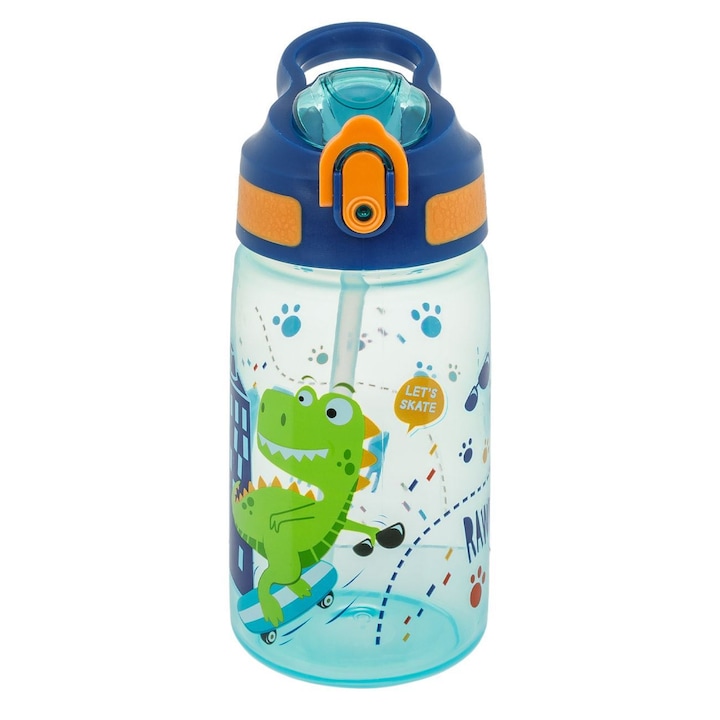 Бутилка за вода Blue Dinosaur Pop Up 500 мл
