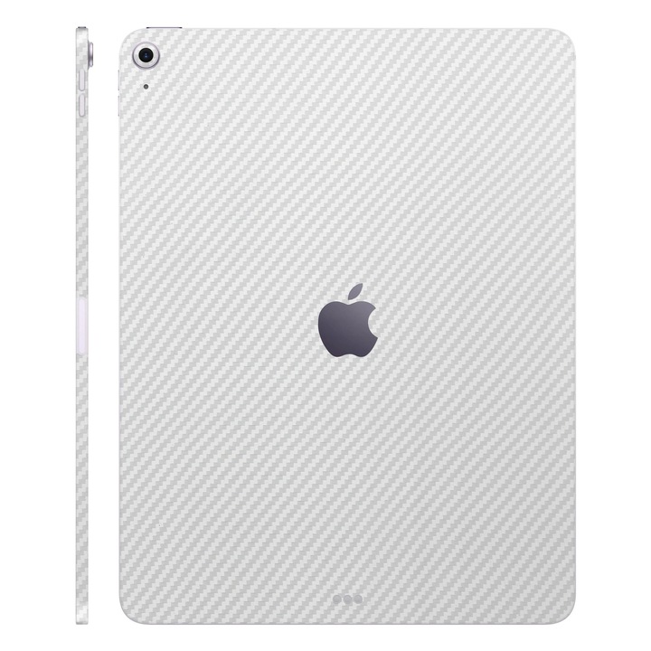 Folie de protectie pentru iPad Air 11" (2025, M3), Colectia Elegans, Skin Spate cu laterale separate, Carbon Alb