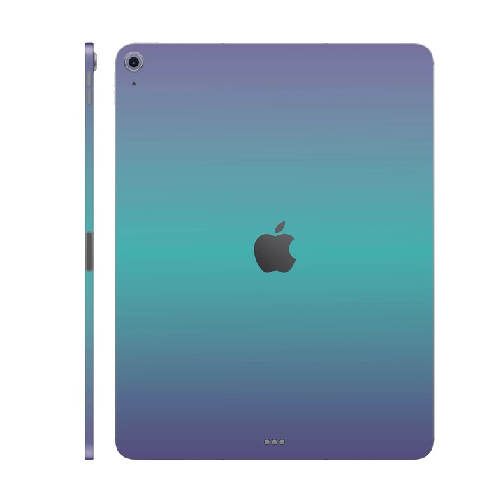 Folie de protectie pentru iPad Air 13" (2025, M3), Colectia Unique, Skin Spate cu laterale separate, Cameleon Turcoaz-Lavanda