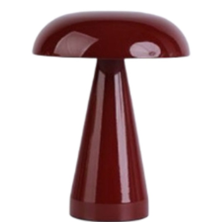 Veioza metalica vin rosu portabila LED, tactila baterie USB, stil modern, Smaliabu