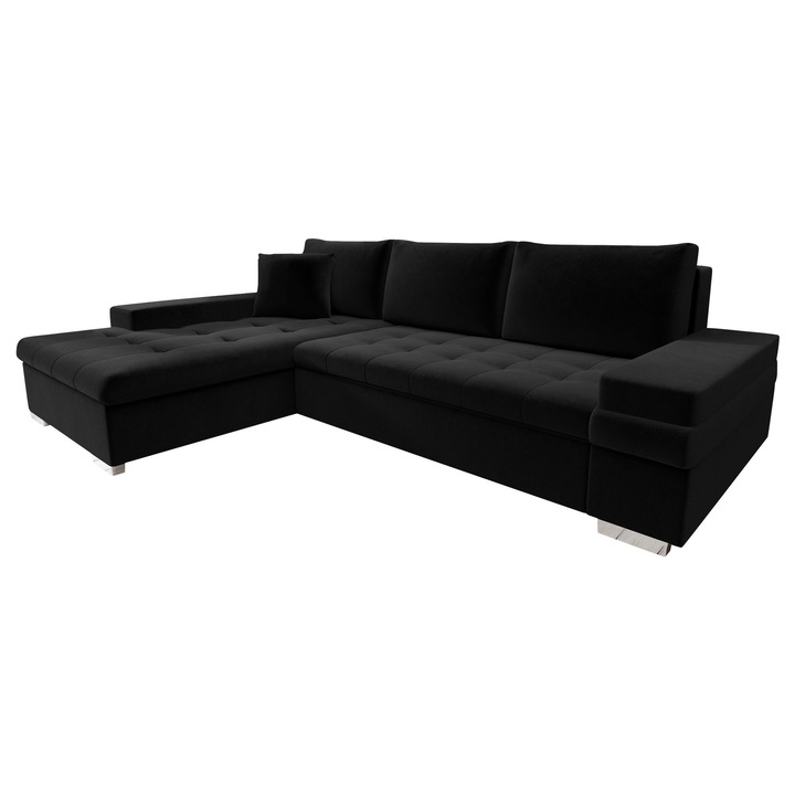 Coltar rabatabil Kanton Mini, MIRJAN 24, negru, 182x274x83 cm