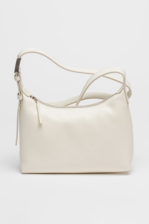 CALVIN KLEIN, Keresztpántos műbőr táska, Fehér