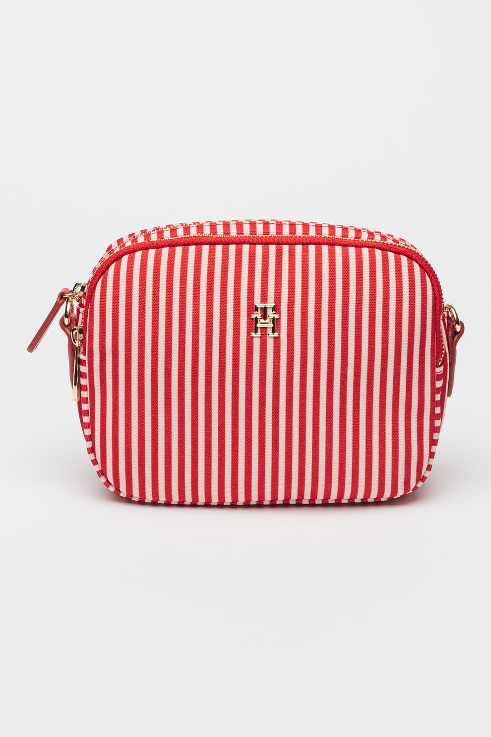 Tommy Hilfiger, Geanta crossbody Poppy Camera Summer, Rosu, Alb