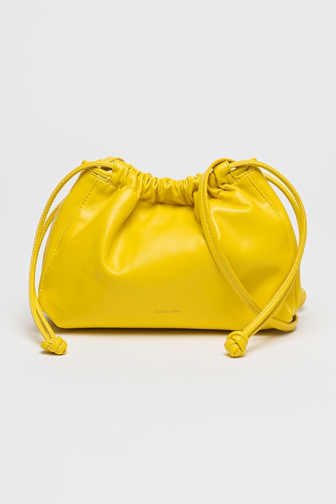 CALVIN KLEIN JEANS, Keresztpántos táska húzózsinórral, Sárga