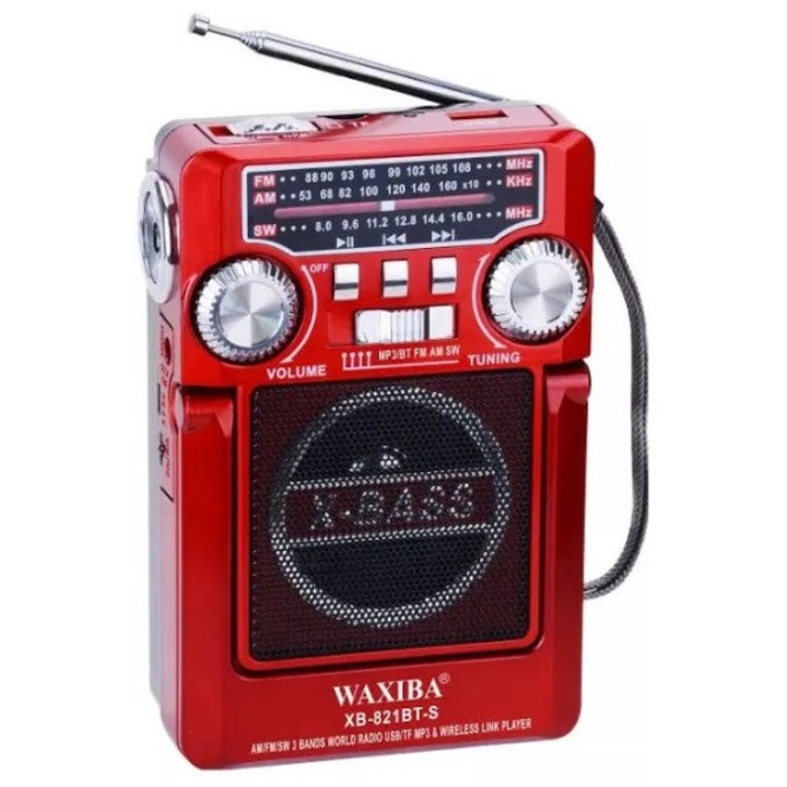 Radio Rotosonic XB-821 cu Panou Solar, Wi-Fi, MP3, TUNER AM/FM/SW, Lanterna, Piortabil cu Acumulator, Bluetooth si USB