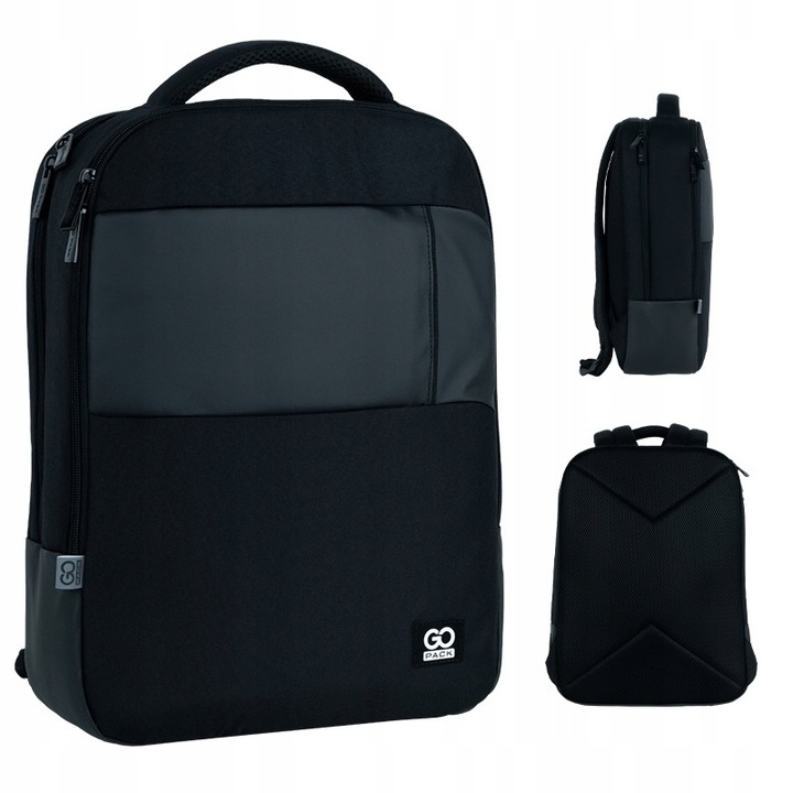 Rucsac scolar pentru adolescenti, negru, pentru laptop GoPack