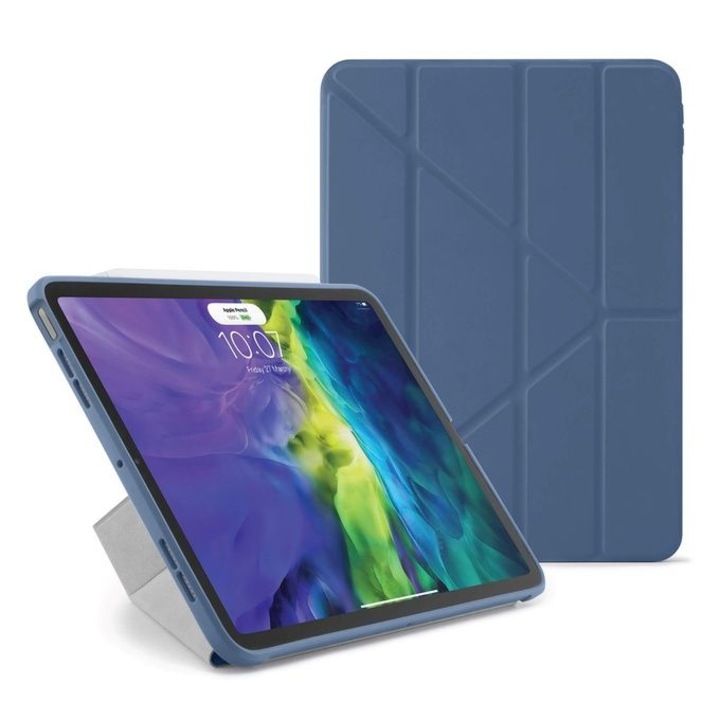 Калъф Sigloo за Apple iPad Mini 7/6 (2024/2021), 8.3", пълна защита, стойка Origami, индиго