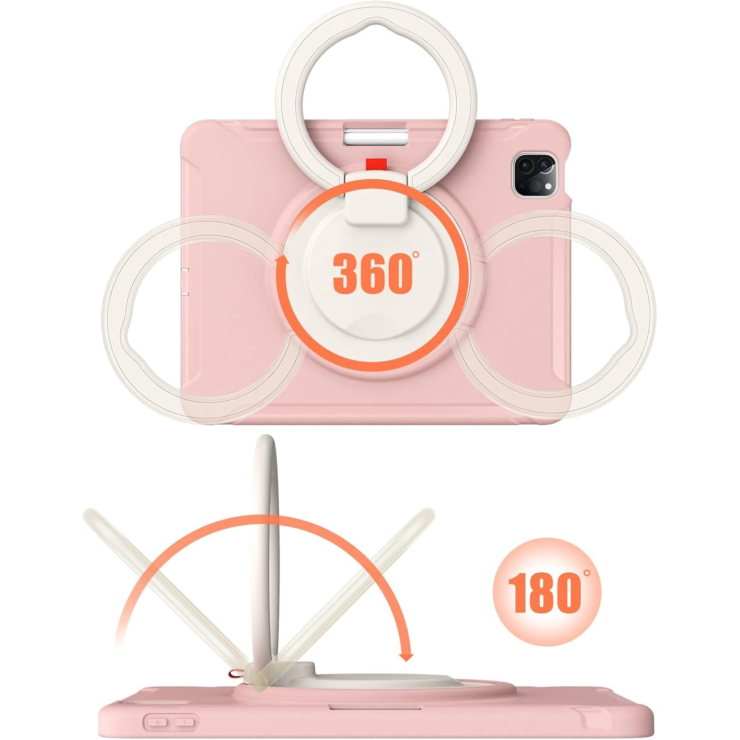 Husa Sigloo pentru Apple iPad Mini 7/6 (2024/2021), 8.3", Protectie Completa, Suport Creion, Stand rotativ, Anti-Soc, Orange