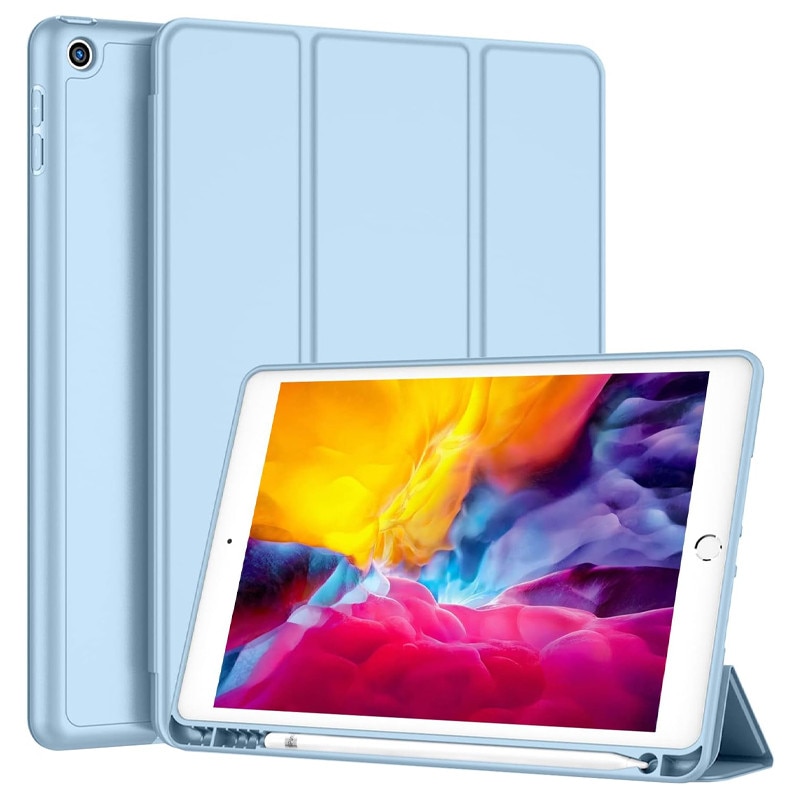 Husa tip Carte cu Suport Pix pentru Apple iPad 10.2 inch 7/8/9, 2019/2020/2021, Protectie completa, Pliabila, Turcoaz
